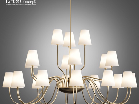  帝王水晶吊灯21 - 阁楼概念款3d模型 