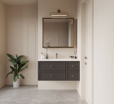 法式复古风浴室柜 洗手台su模型