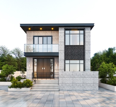  现代别墅外观 别墅建筑外观 自建别墅 独栋别墅外观 二层别墅3d模型 