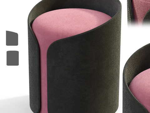  开襟软凳3d模型 