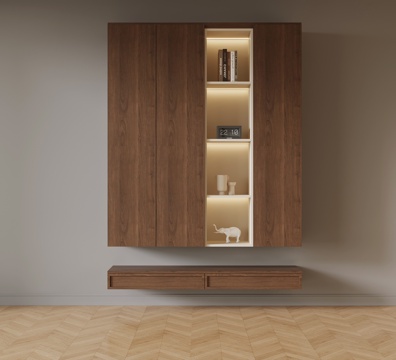  中古风鞋柜 入户鞋柜3d模型 