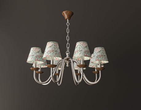  美式复古吊灯3d模型 