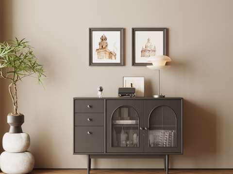 法式复古风玄关柜 边柜 端景柜su模型