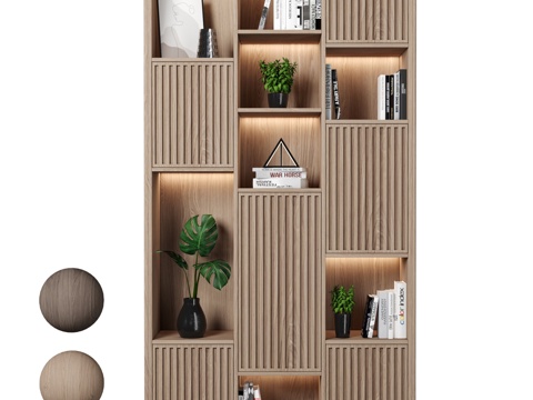  置物架与书柜343d模型 