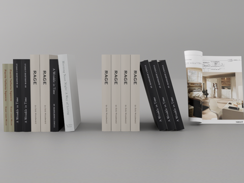 书籍摆件su模型