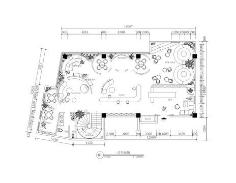  办公室布局方案CADcad施工图 