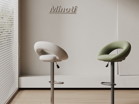 Minotti现代吧椅 椅子 布艺吧椅 休闲吧椅3d模型 