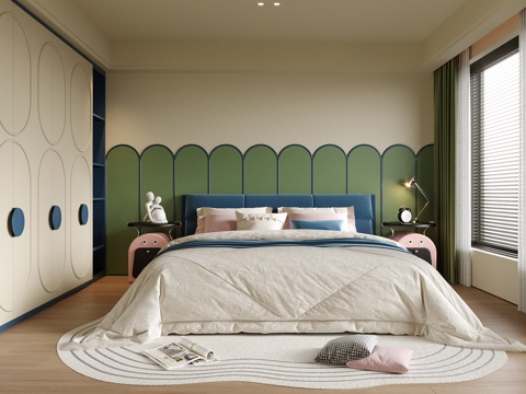  现代儿童房 儿童床3d模型 