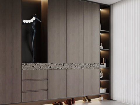  意式鞋柜3d模型 