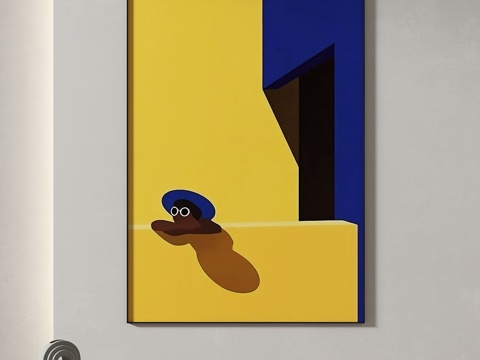  现代，简约，抽象，轻奢，装饰画3d模型 