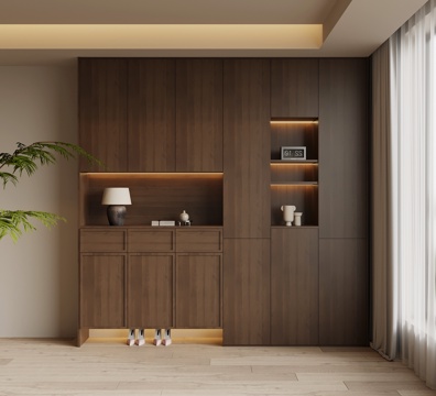 中古风鞋柜 入户鞋柜su模型