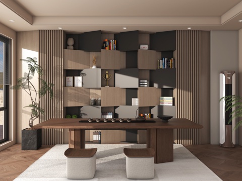  茶室 新中式茶室3d模型 