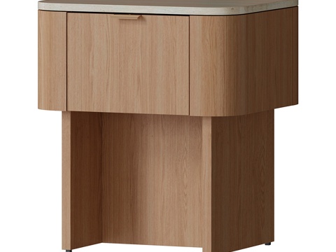  现代床头柜3d模型 