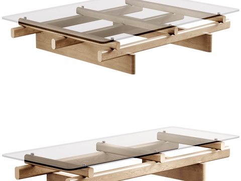  Sengu rectangle coffee table3d模型 