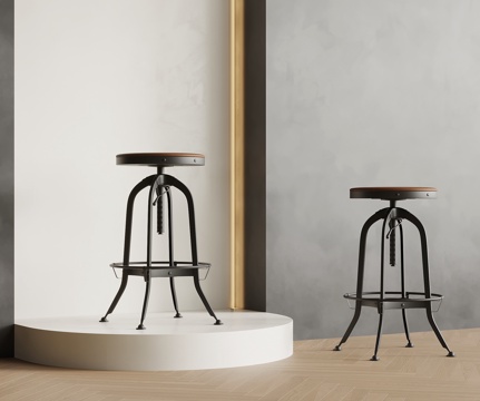 法式复古风吧椅 吧凳su模型