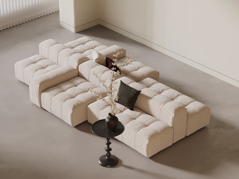  现代双面沙发3d模型 