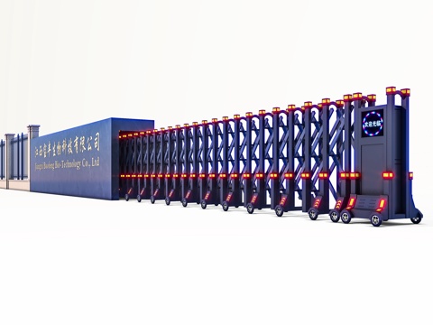 电动门 电动伸缩门 自动收缩门 工地折叠推拉门 防遥控自动平su模型