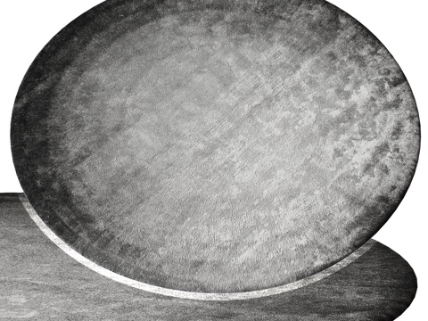  圆形地毯 布艺地毯 灰色扎染地毯3d模型 