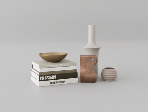  摆件组合su模型 