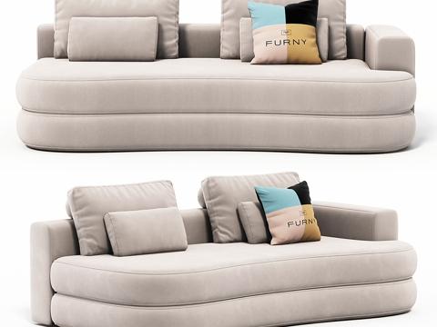  现代简约双人沙发 双人沙发 简约沙发 休闲沙发 客厅沙发3d模型 