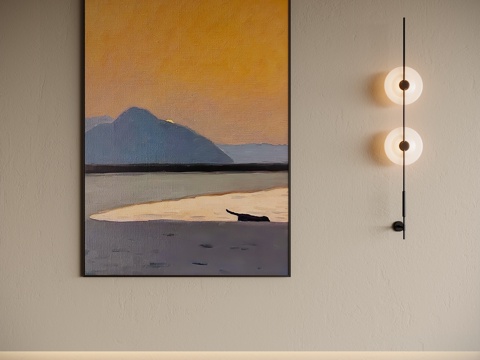  中古装饰画3d模型 