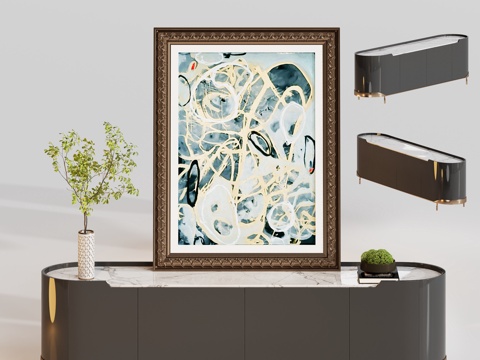  轻奢边柜斗柜玄关柜3d模型 