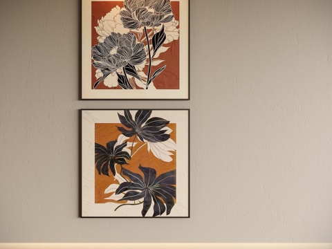  中古装饰画3d模型 