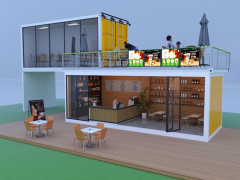  集装箱建筑3d模型 