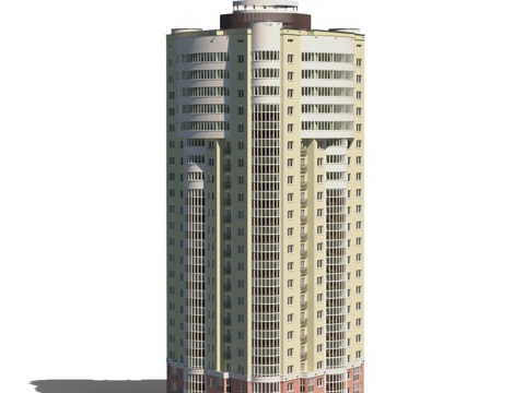  多层住宅楼 (22层)3d模型 