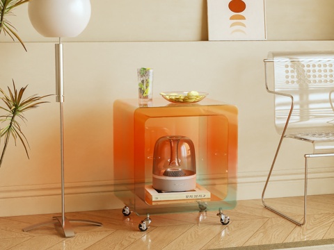  床头柜 边柜 亚克力 边几 摆件3d模型 