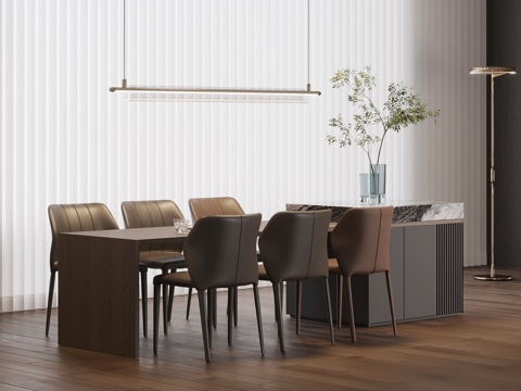  现代意式岛台 餐桌3d模型 