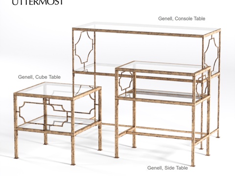  Uttermost Genell 桌椅套装3d模型 