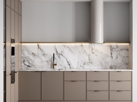  现代厨房-0223d模型 