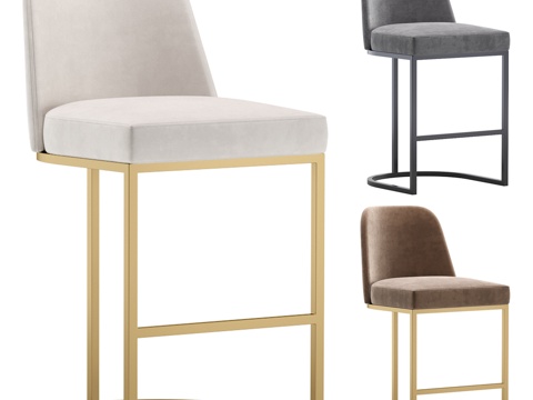  Cazarina室内设计威廉斯吧凳 3色可选3d模型 