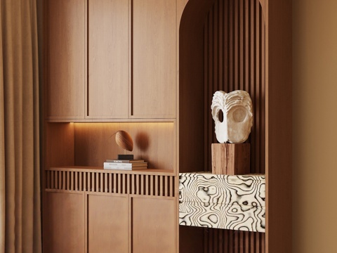  中古风鞋柜3d模型 