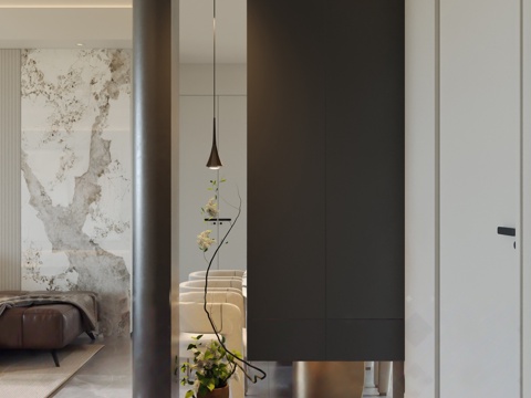  现代意式玄关3d模型 