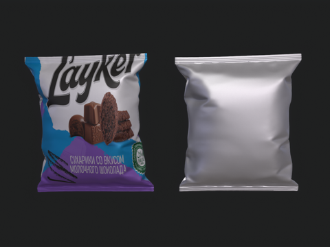  薯片包装 零食 食物 膨化食品 食品包装袋3d模型 