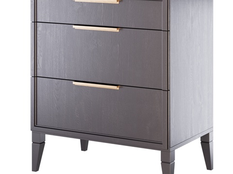  三抽屉柜查理3d模型 