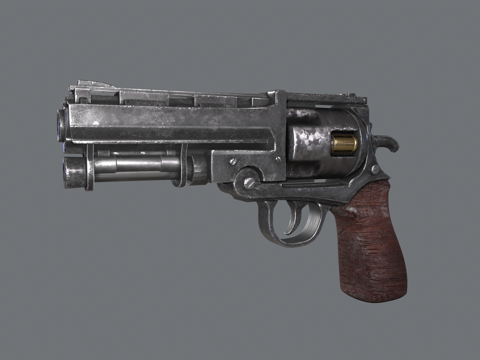  左轮手枪 武器 枪械模型 科幻手枪 枪支 次世代 游戏装备3d模型 