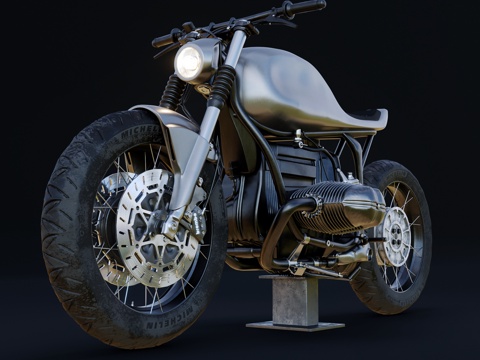  复古摩托车 宝马摩托车 摩托车3d模型 