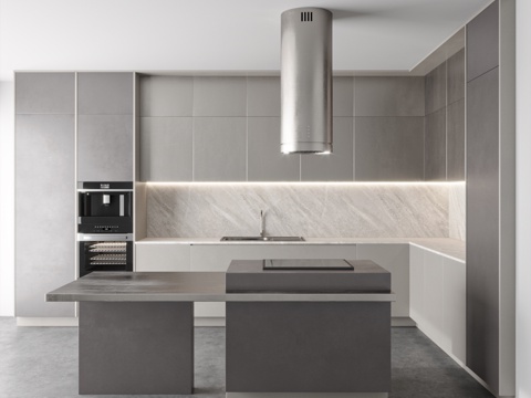  现代厨房套装623d模型 