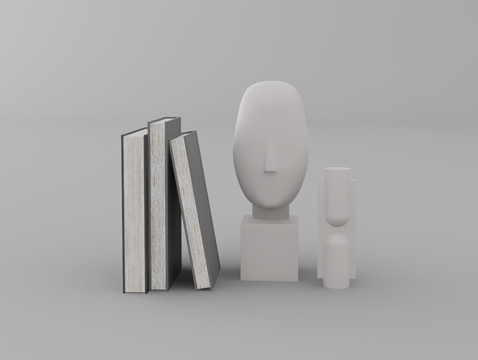  摆件组合su模型 