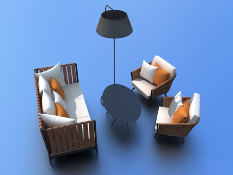  现代户外沙发3d模型 