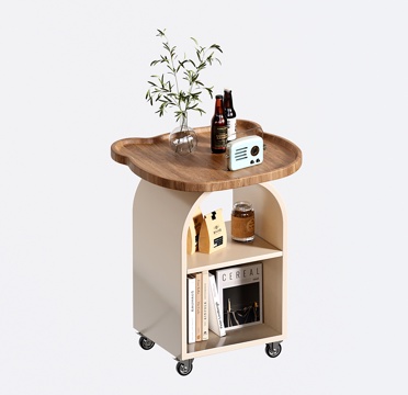 奶油风边几 小茶几 小推车 床头柜su模型