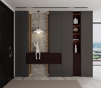  现代入户玄关柜 鞋柜3d模型 