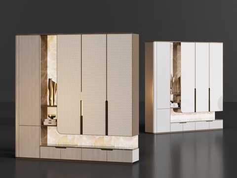  现代鞋柜边柜装饰柜3d模型 