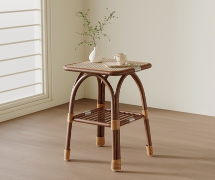 侘寂中古风边几 床头柜 角几su模型