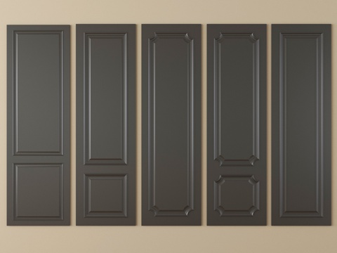 法式护墙板 墙饰板 背景墙su模型