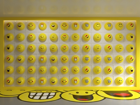  表情包墙 互动墙 心情墙 美陈墙面 网红打卡墙 儿童互动墙3d模型 