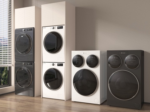  现代洗衣机 洗烘一体机3d模型 